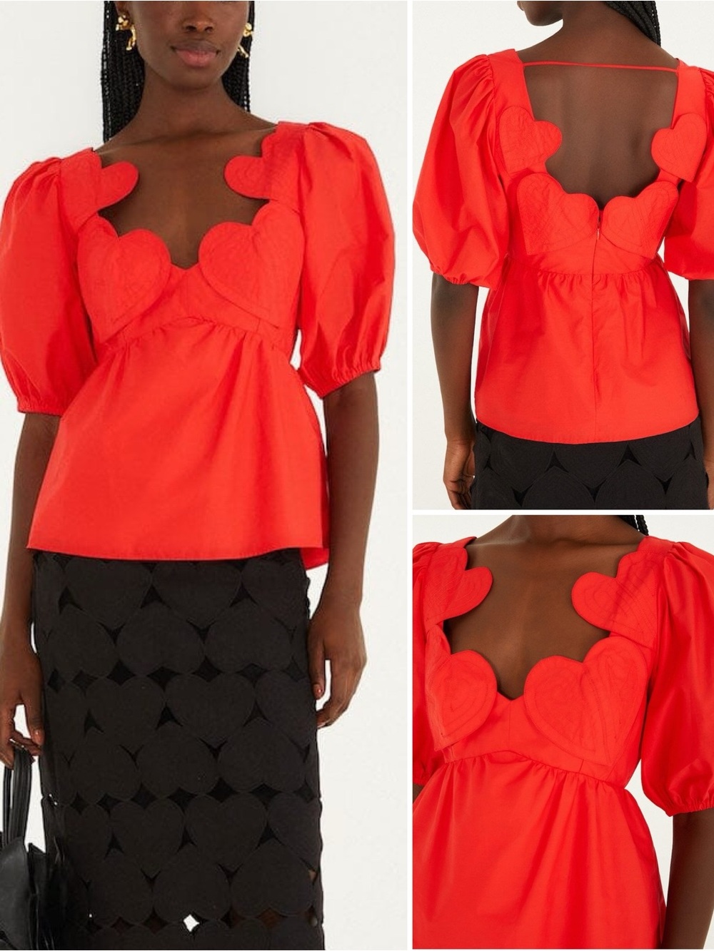 FARM RIO Red Heart Blouse NEW WITH TAGS NWT Extra Extra Small XXS